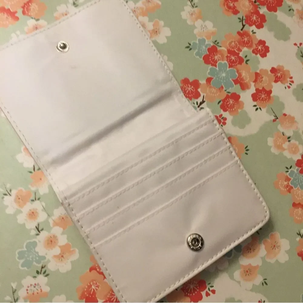 Blush Pink faux leather flip wallet snap coin purse ID case New 4” x 3” x 1”